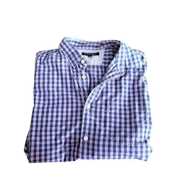 Banana Republic Men’s Purple Gingham Shirt Size M - Picture 1 of 5
